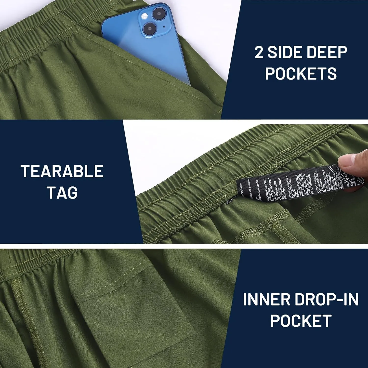 Haimont 5 Inch Mens Dry Fit Running Athletic Shorts with Pockets, Water Resistant Lightweight Quick Dry Gym Workout Shorts