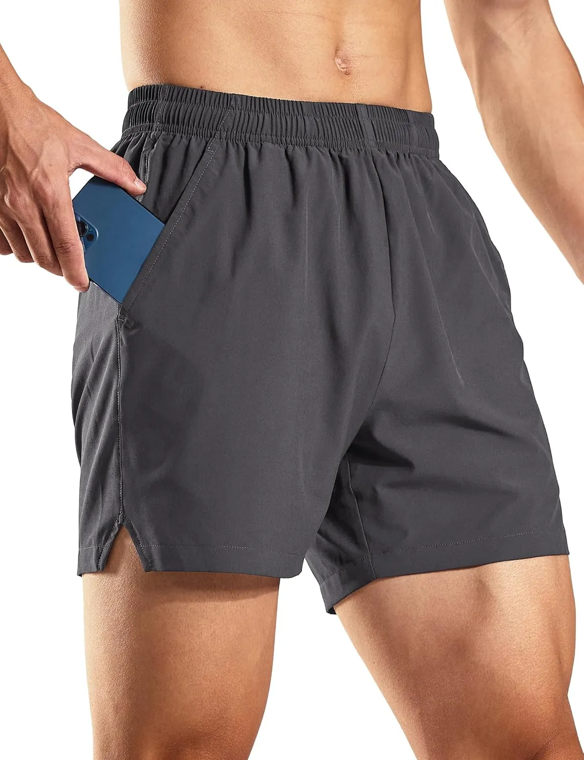 Haimont 5 Inch Mens Dry Fit Running Athletic Shorts with Pockets, Water Resistant Lightweight Quick Dry Gym Workout Shorts