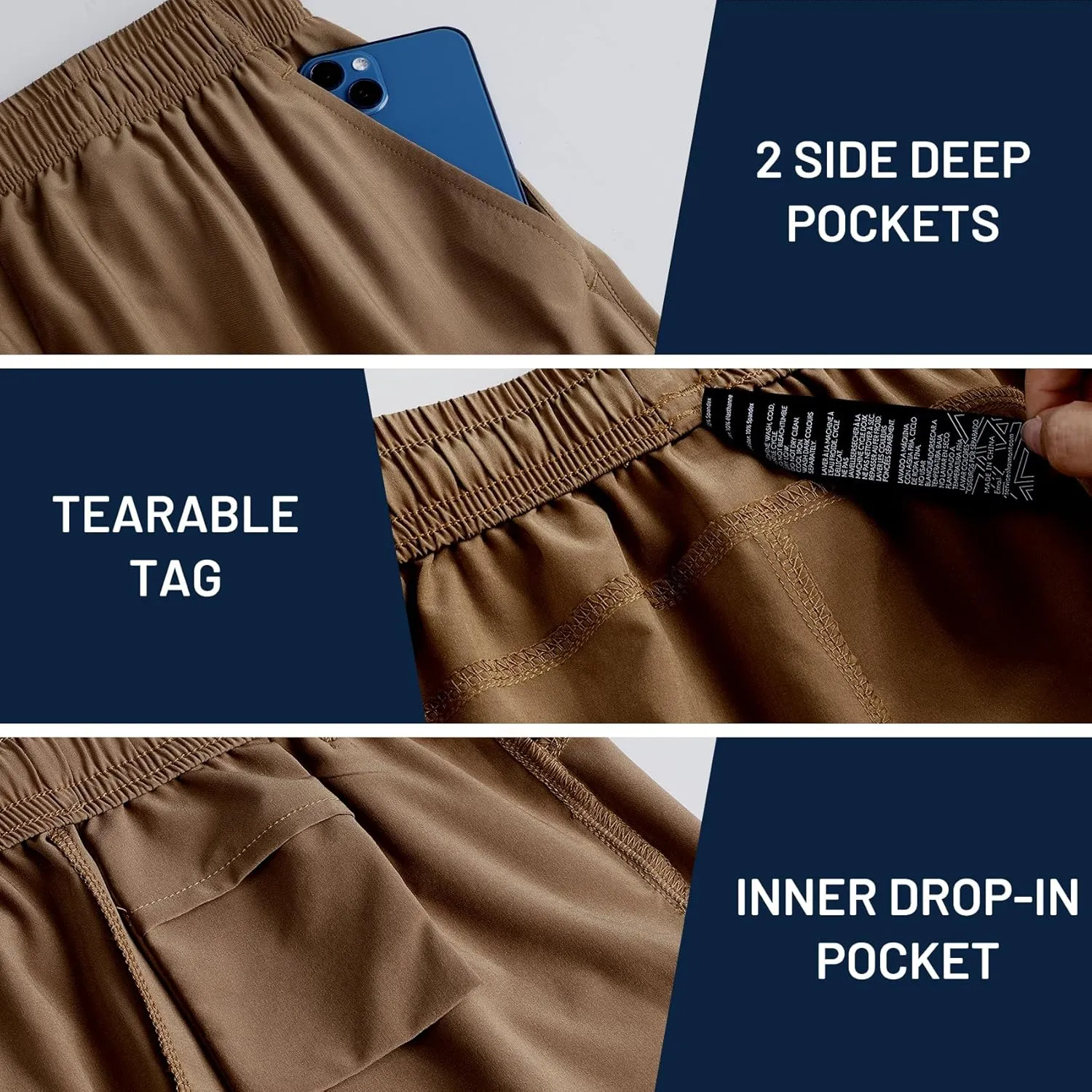 Haimont 5 Inch Mens Dry Fit Running Athletic Shorts with Pockets, Water Resistant Lightweight Quick Dry Gym Workout Shorts