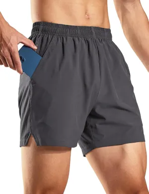 Haimont 5 Inch Mens Dry Fit Running Athletic Shorts with Pockets, Water Resistant Lightweight Quick Dry Gym Workout Shorts