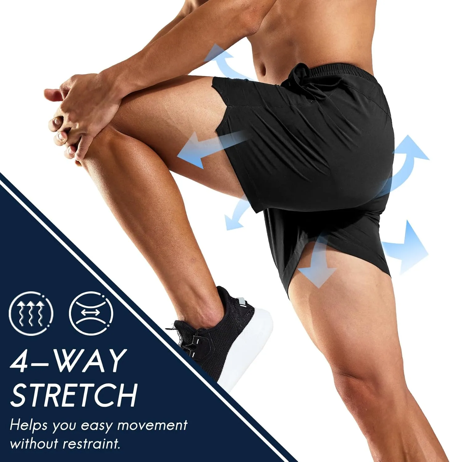Haimont 5 Inch Mens Dry Fit Running Athletic Shorts with Pockets, Water Resistant Lightweight Quick Dry Gym Workout Shorts