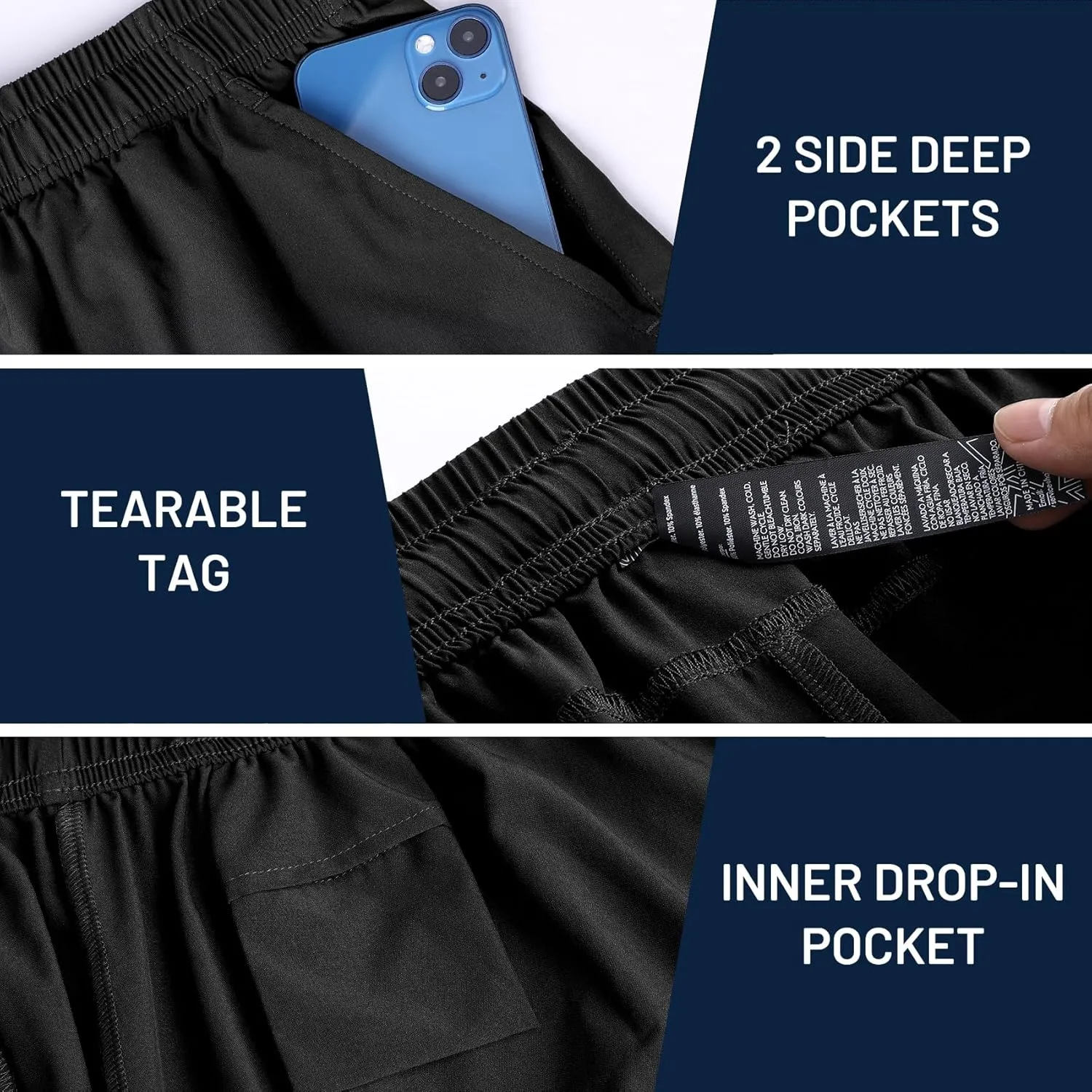 Haimont 5 Inch Mens Dry Fit Running Athletic Shorts with Pockets, Water Resistant Lightweight Quick Dry Gym Workout Shorts