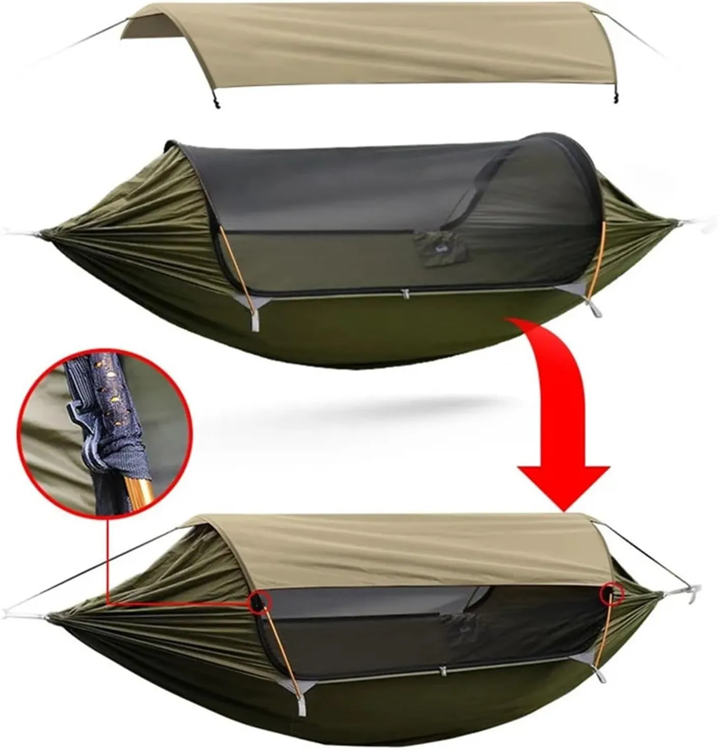 Hammock Bohemian Outdoor Camping Hammock 2.0 Version Mosquito Proof and Hammock with Sunshade Lightweight(Pink 2.0)