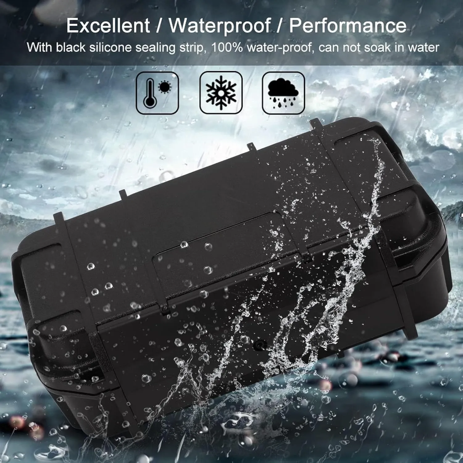 Hapivida Waterproof Dry Box Protective Case, 2Pcs Outdoor Waterproof Shockproof Boxs ABS Plastic Storage Tool Box for Camping, Fishing, Hiking, Water Sports