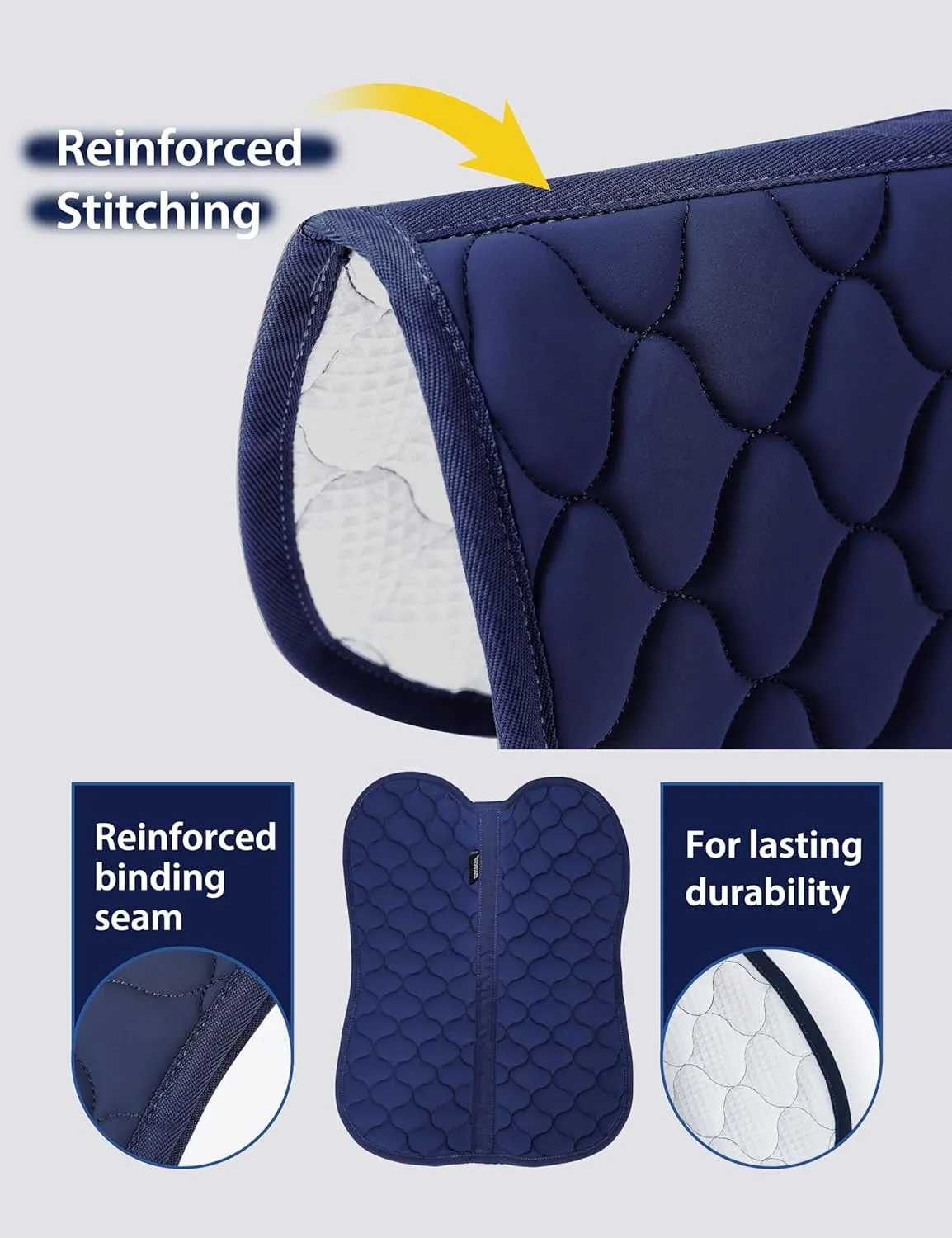 Harrison Howard Half Pad for Horse Riding Saddle Pad English Cushioning Saddle Pad Soft Breathable Pad for Horses