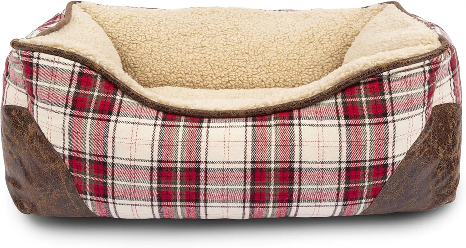 Harry Barker Red & Cream Plaid Bed Small