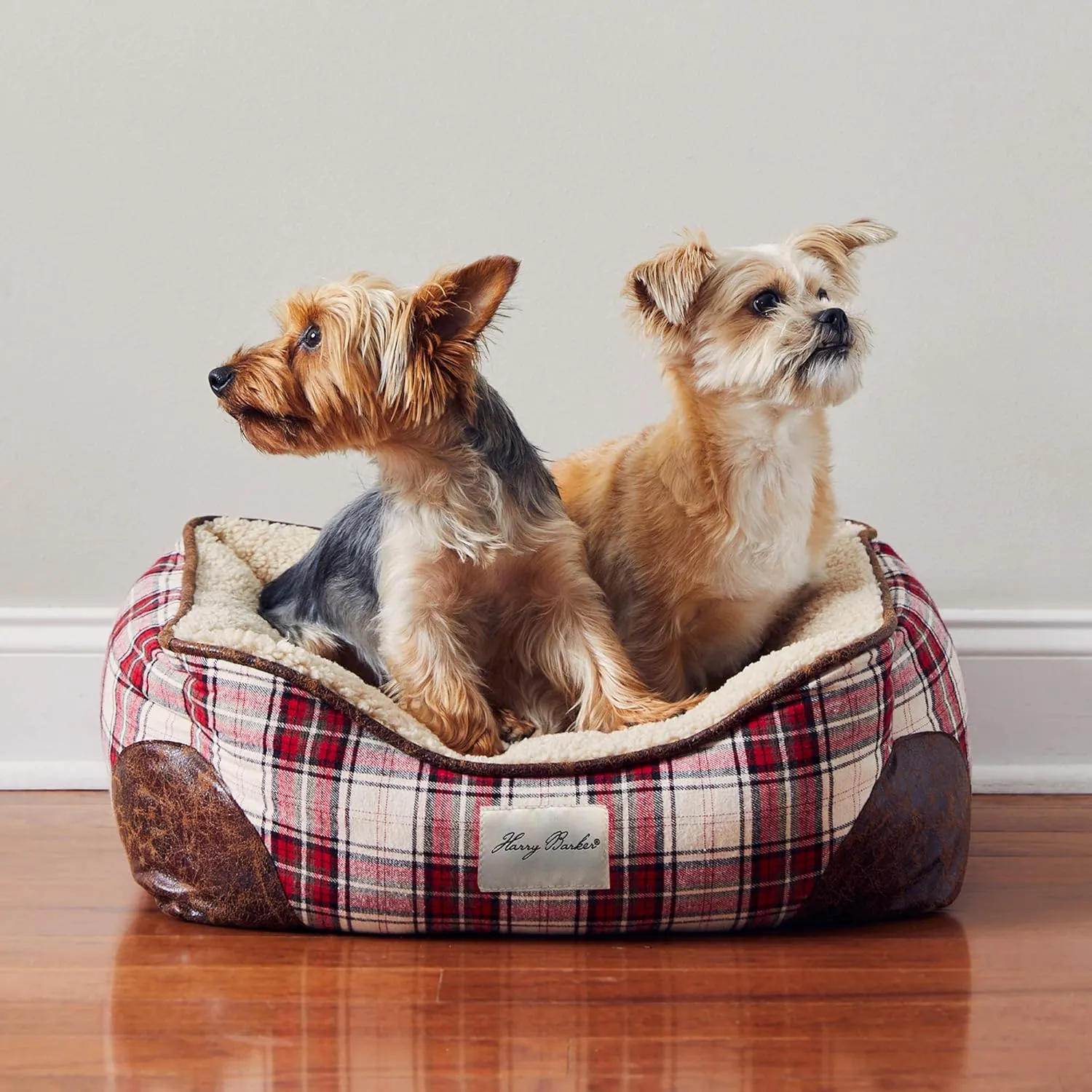Harry Barker Red & Cream Plaid Bed Small