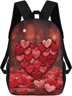 Hearts Love Backpack, Laptop Backpack for Men, 17 Inch Travel Hiking Daypack, Casual Backpack