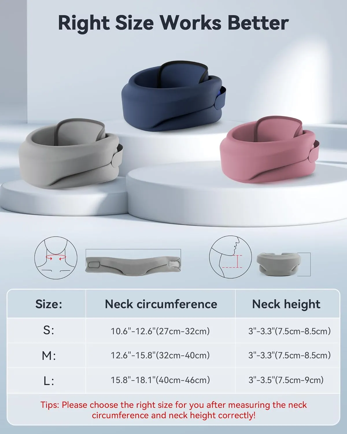 Heated Neck Brace Cervical Collar - Neck Support Brace with Heating Pad, Soft Foam Wraps Keep Vertebrae Stable and Aligned for Relief of Cervical Spine Pressure for Women & Men Gray (S Size)