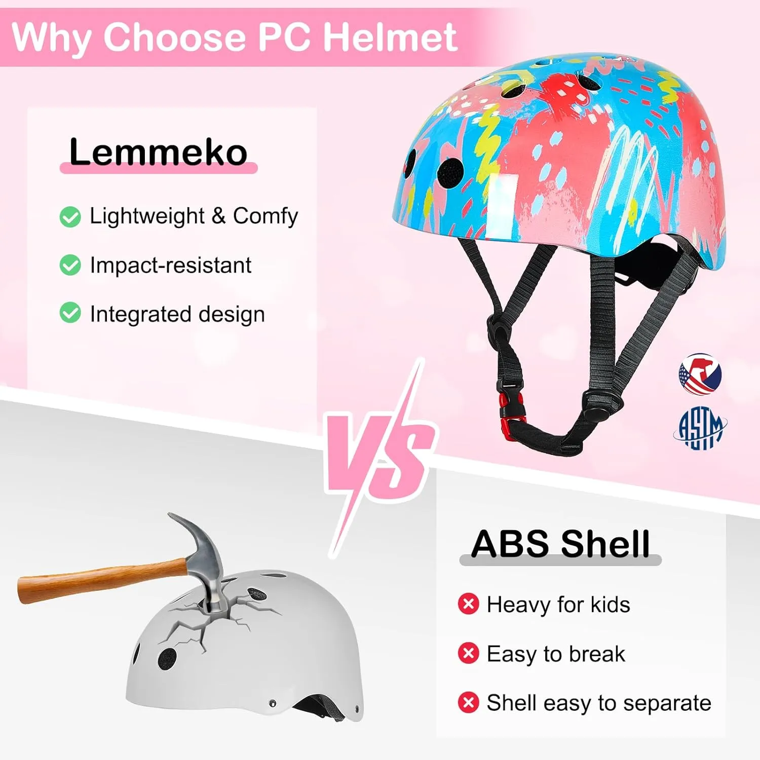 Helmet for Kids 8-14, Adjustable Kids Bike Helmet with DIY Cat Ears for Girls Youth for Skateboard Scooter Cycling Roller Skating