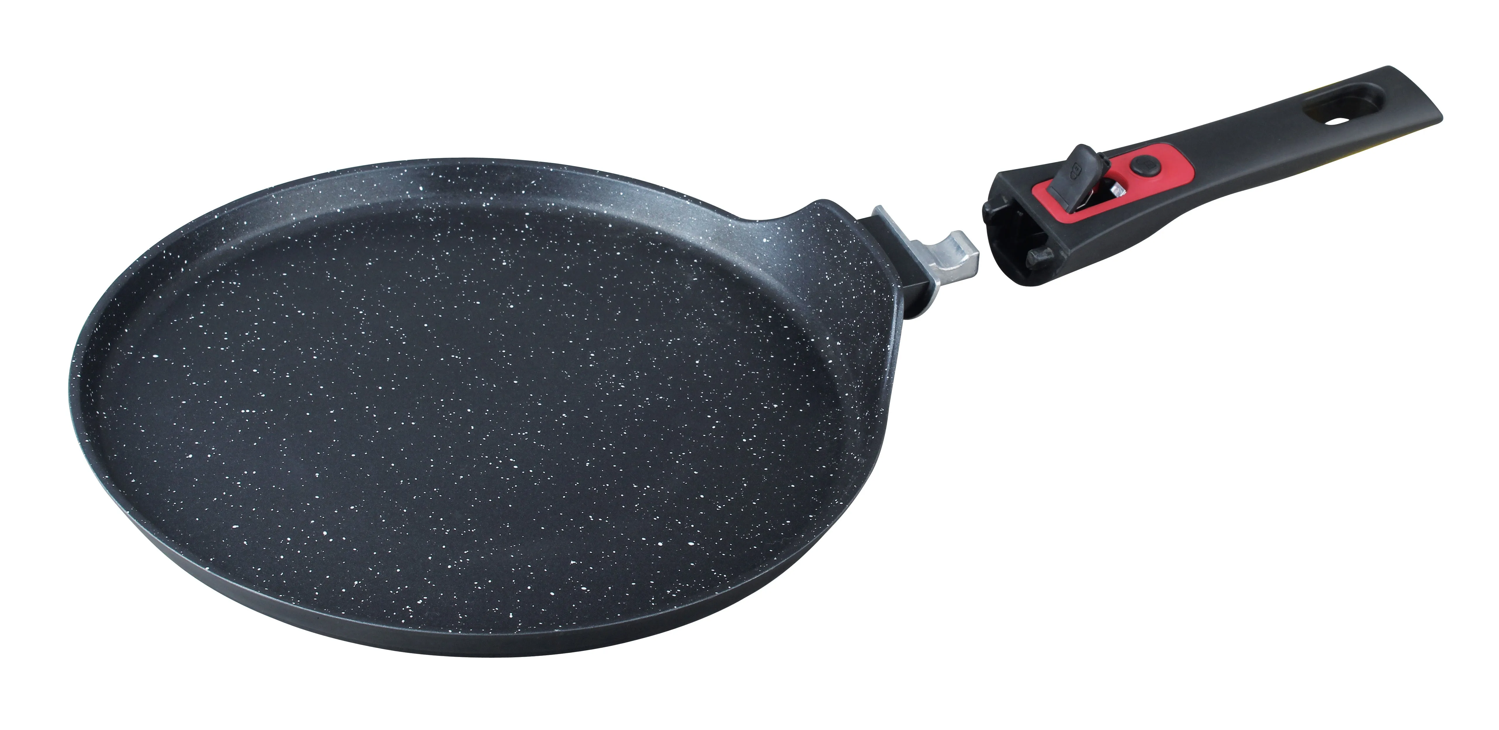 Herzberg HG-7028CP; Crepe maker in marble coating with a removable handle 28 cm