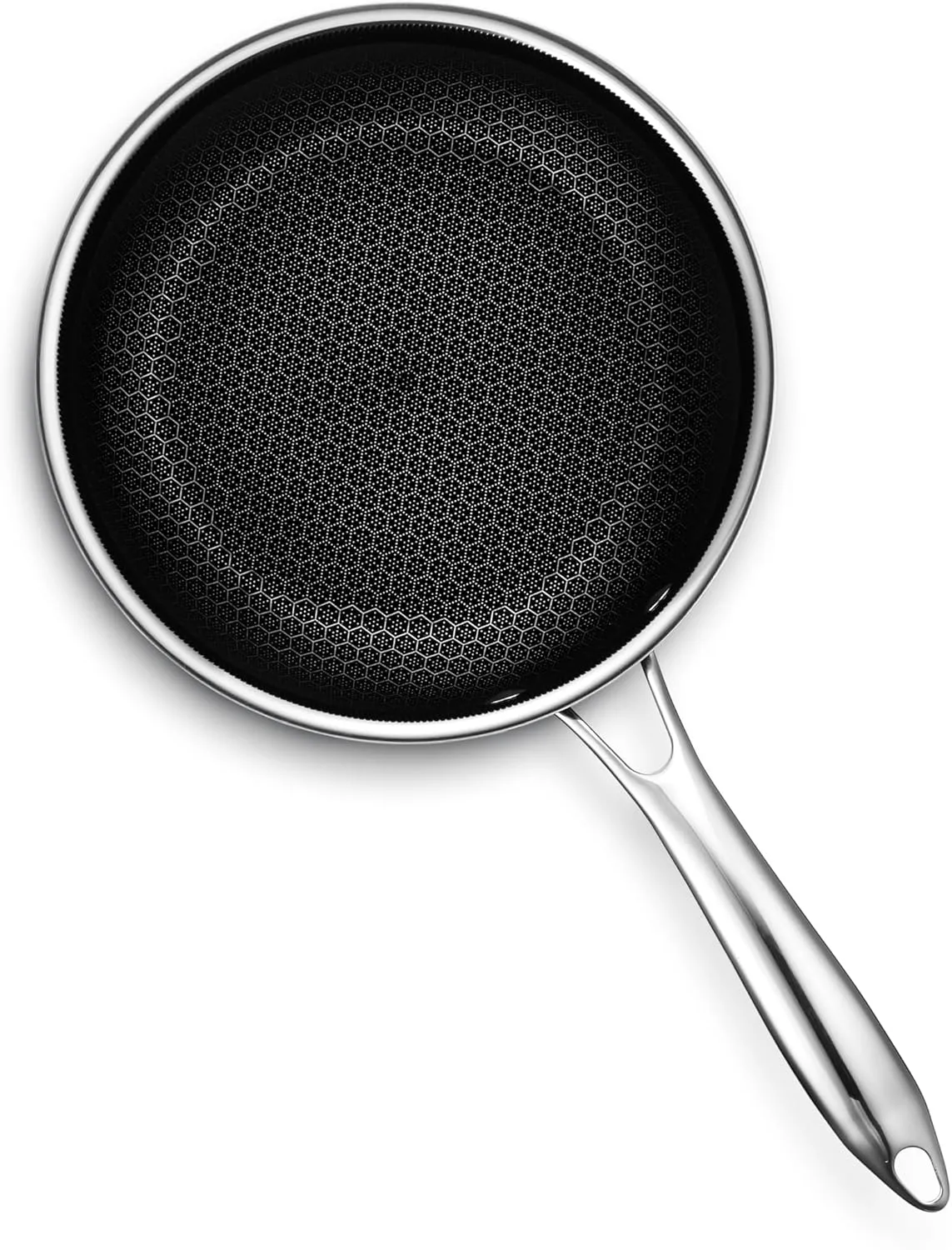 HexClad Hybrid Nonstick 3-Quart Saucepan with Tempered Glass Lid, Stay-Cool Handle, Dishwasher-Friendly, Oven-Safe Up to 900°F, Induction-Ready, Compatible with All Cooktops