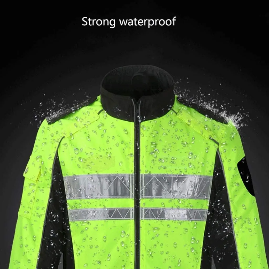 Hi Vis Vests, Cycling Reflective Suit, Safety Jacket Waterproof Reflective High Visibility Reflective Safety Vest