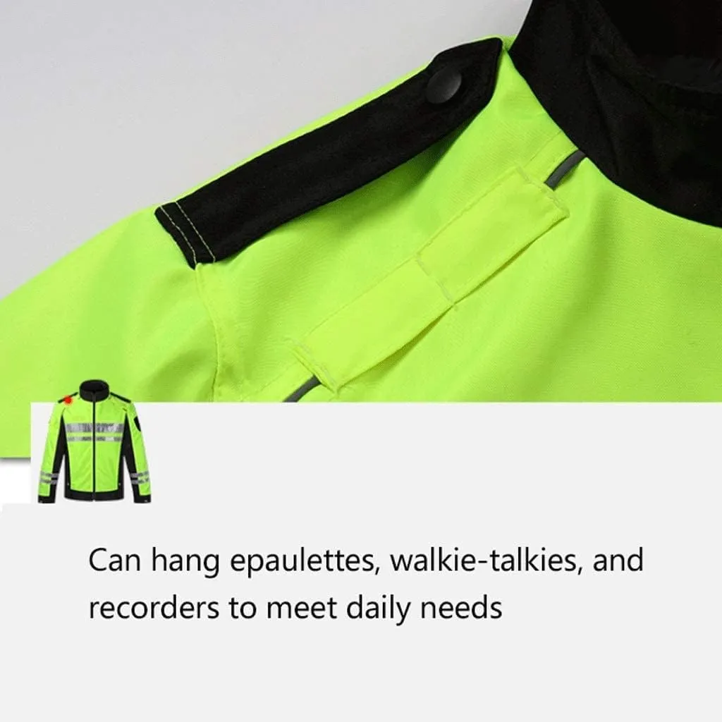 Hi Vis Vests, Cycling Reflective Suit, Safety Jacket Waterproof Reflective High Visibility Reflective Safety Vest