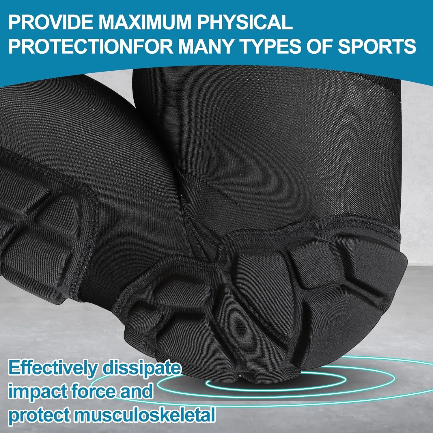 High-Density EVA Foam Padded Knee Calf Pads -Gym Knee Protectors, Non-Slip Sports Knee Guards for Running, Basketball, Fitness, and Workout for Men Women