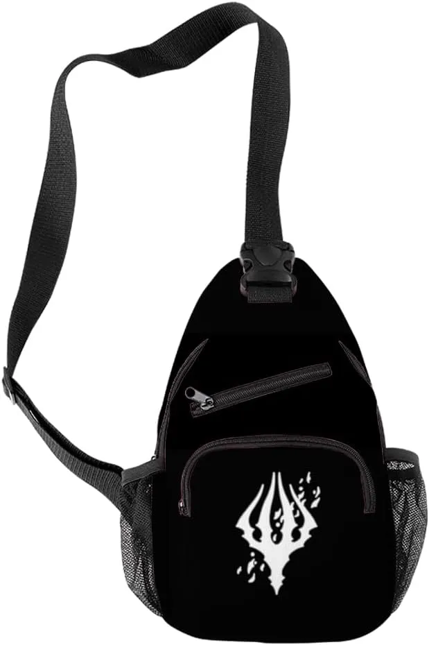 Hollow Knight Merch Women Men Multipurpose Bag Cosplay Backpack Casual Fashion Daypack (Black-Chest bag)
