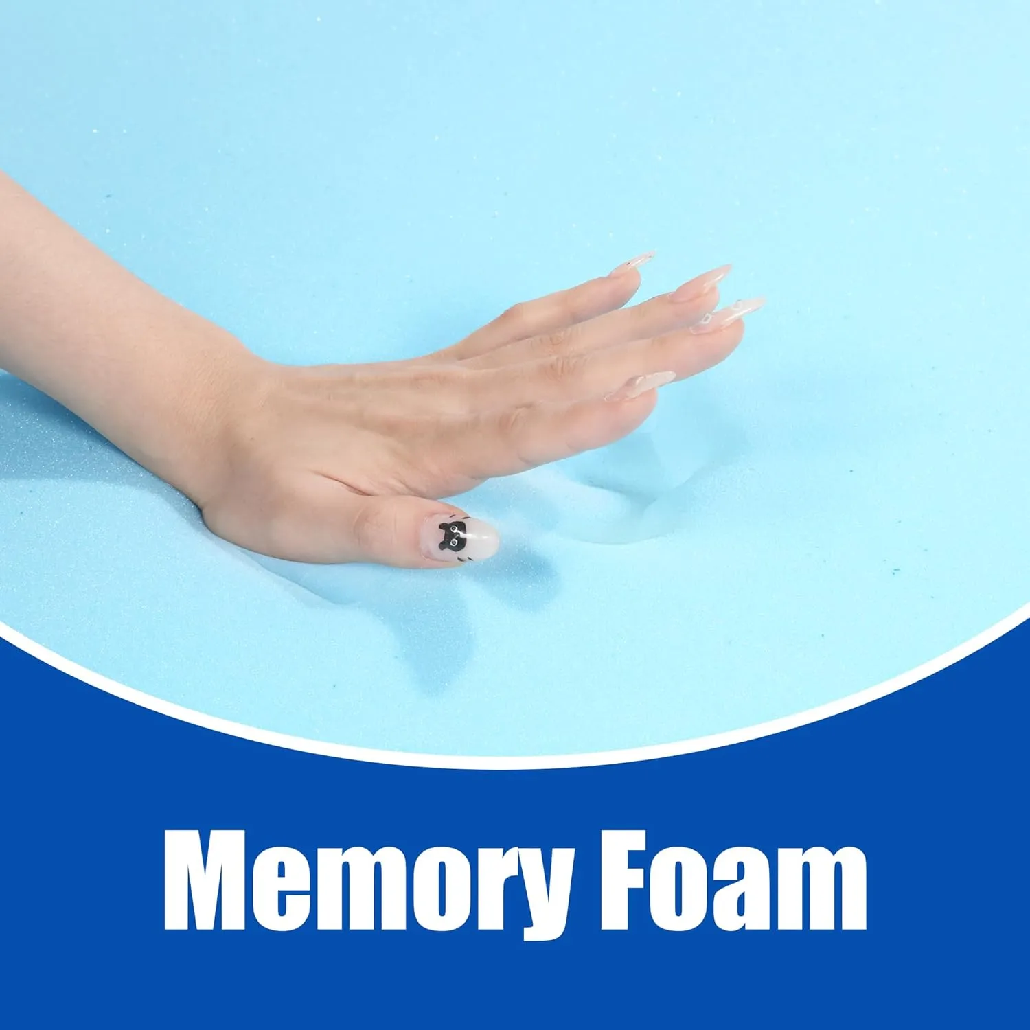 HOMBYS Upholstery Foam Memory, 1/2" Height 72" L x 24" W High Density Foam Padding Couch Cushion Support,Cut to Size Foam Furniture Replacement Pad for Sofa, Mattress Sag Support, 0.5" H, Blue