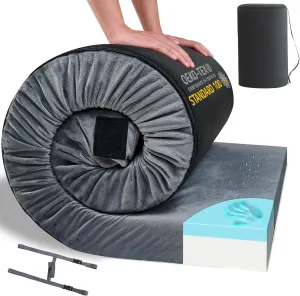 HomeMate CertiPUR-US Memory Foam Camping Mattress Pad Portable Roll Up Mattress for Adults Sleeping Mat Cot Mattress Pad