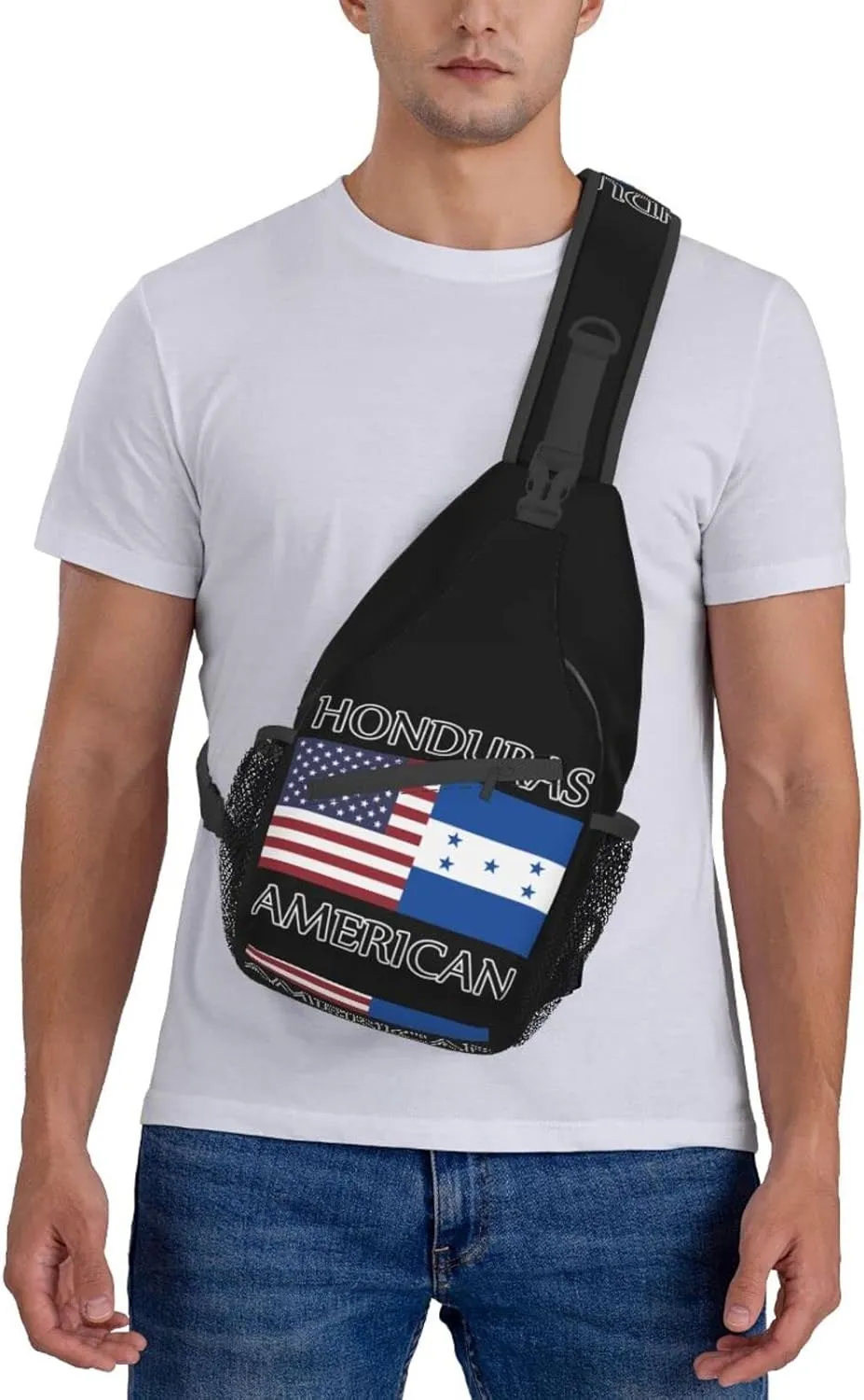 Honduras American Flag Outdoor Cross-body Shoulder Bag, Unisex Backpack For Women Men Young Hiking Travel