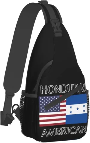 Honduras American Flag Outdoor Cross-body Shoulder Bag, Unisex Backpack For Women Men Young Hiking Travel