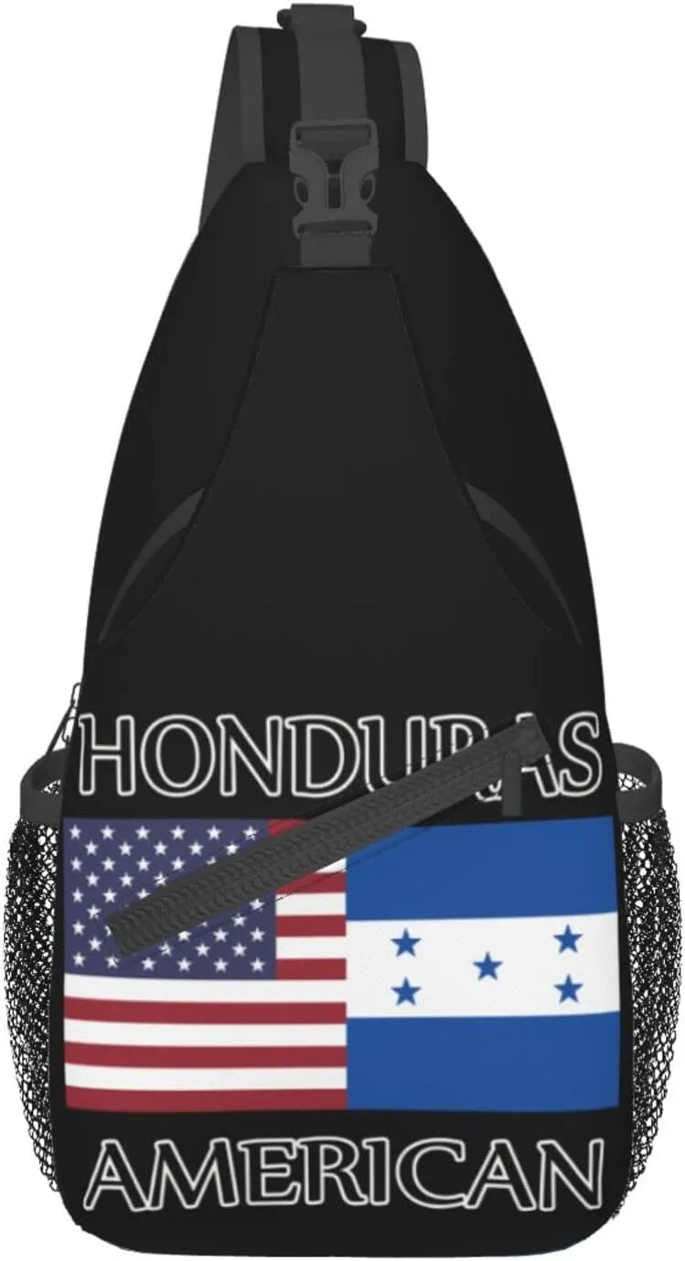 Honduras American Flag Outdoor Cross-body Shoulder Bag, Unisex Backpack For Women Men Young Hiking Travel