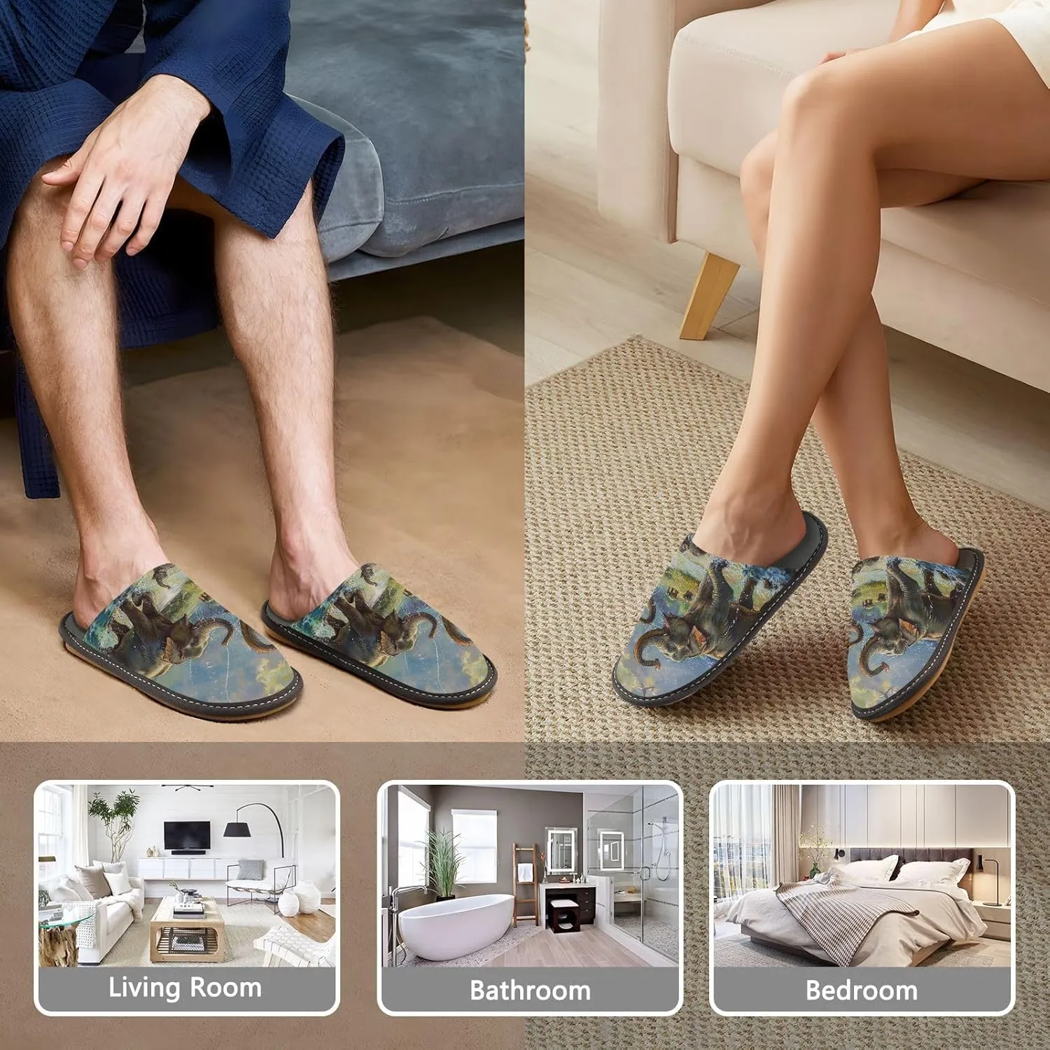 House Slippers for Women Slippers Indoor Home Shoes for Bedroom Hotel Travel Spa