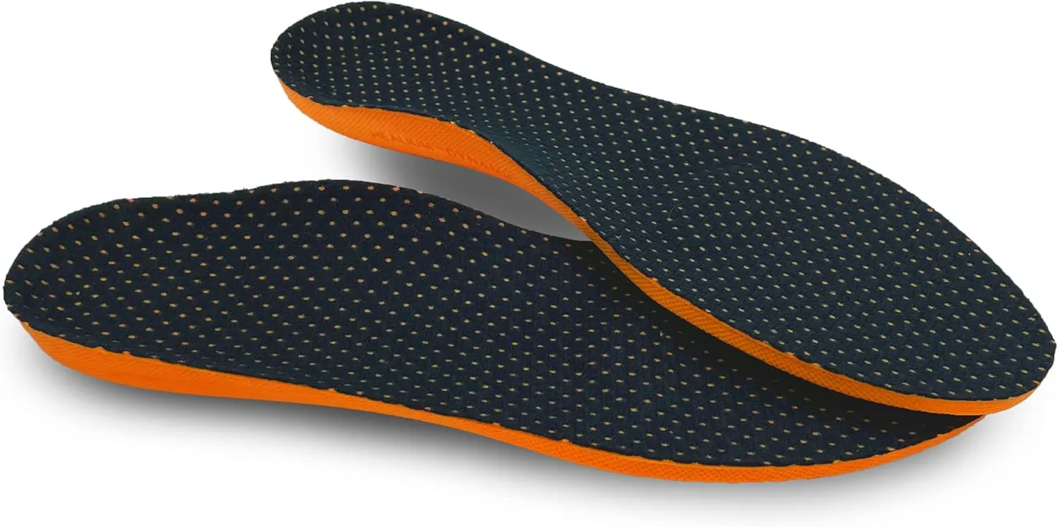 HUHV HEALIUM Pod Tech Recovery Unisex Insoles - Black/Orange Boost, Men's 8 / Women's 10