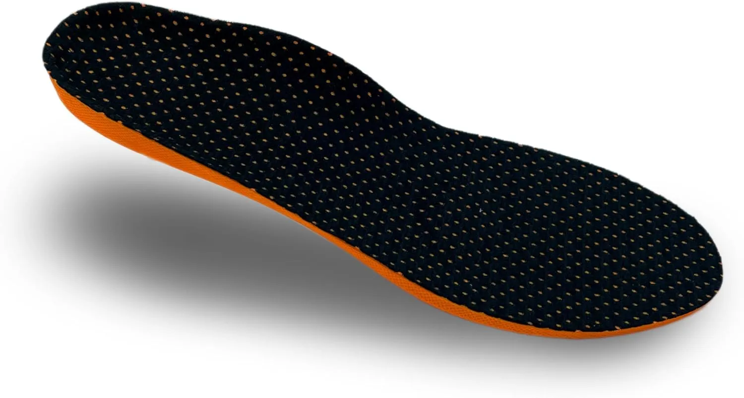 HUHV HEALIUM Pod Tech Recovery Unisex Insoles - Black/Orange Boost, Men's 8 / Women's 10