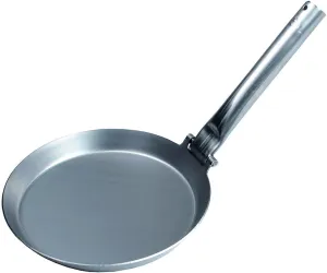 Hunter Pan with Metal Folding Handle for Outdoor Cooking and Roasting Over Open Fire or Grill Iron Pan Cast Iron Carbon Steel and Space-Saving