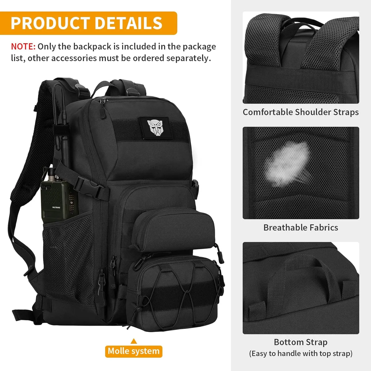 HUNTVP Military MOLLE Backpack Hunting Rucksack Gear Tactical Backpack Assault Pack 25L