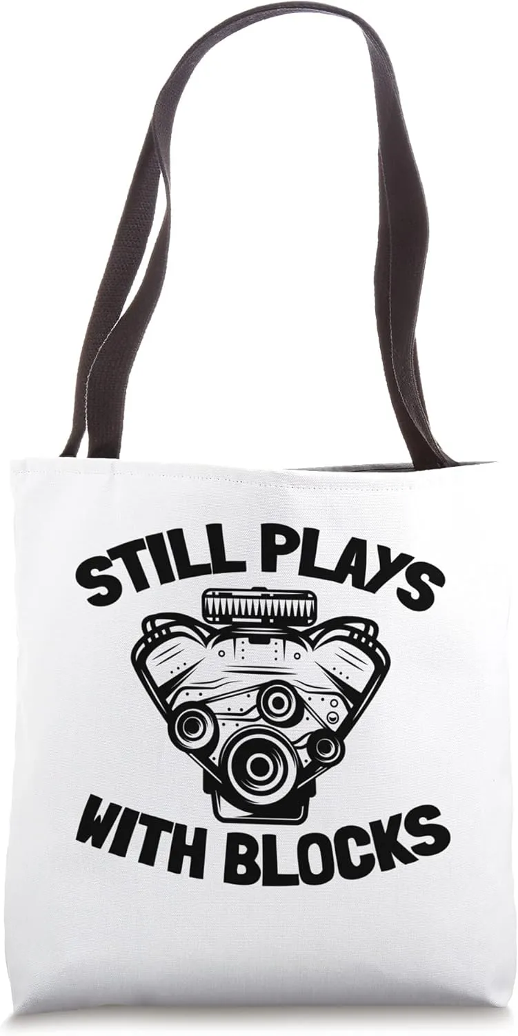 I still play with blocks Mechanic Engine Motor vintage car Tote Bag