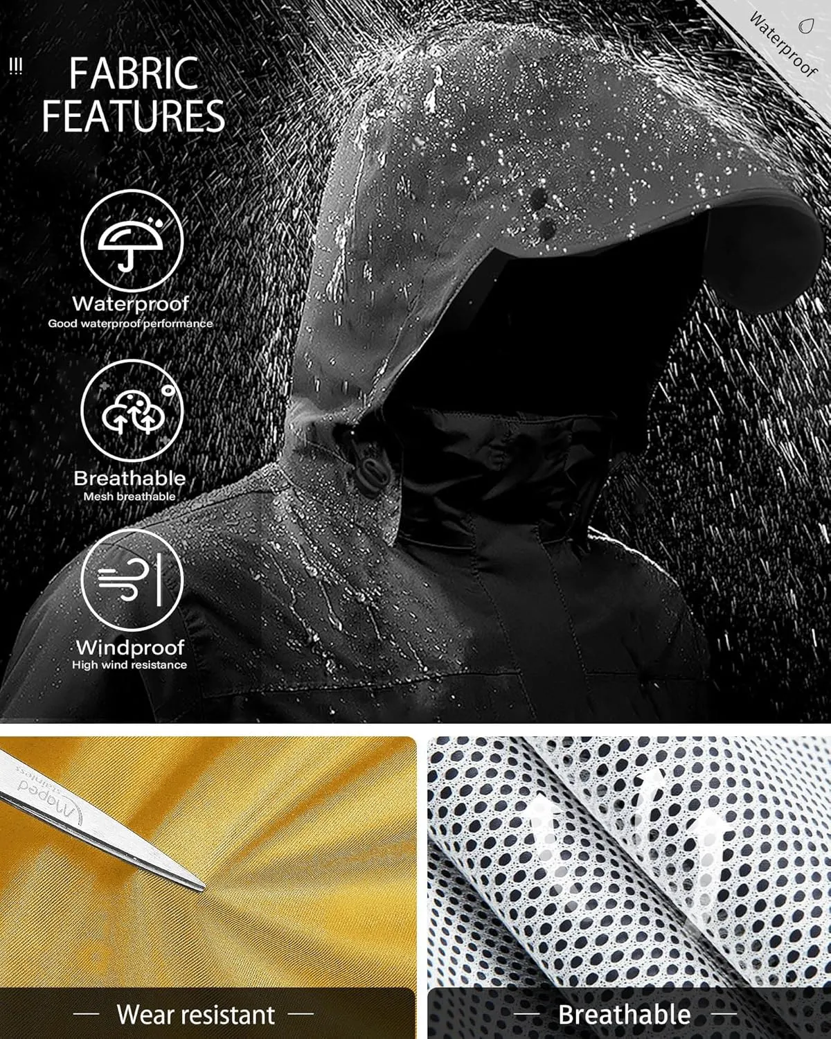 iCreek Rain Suit Waterproof Jacket with Pants 2 Pieces Breathable Lightweight Packable Raincoat with Hooded Rain Gear Unisex