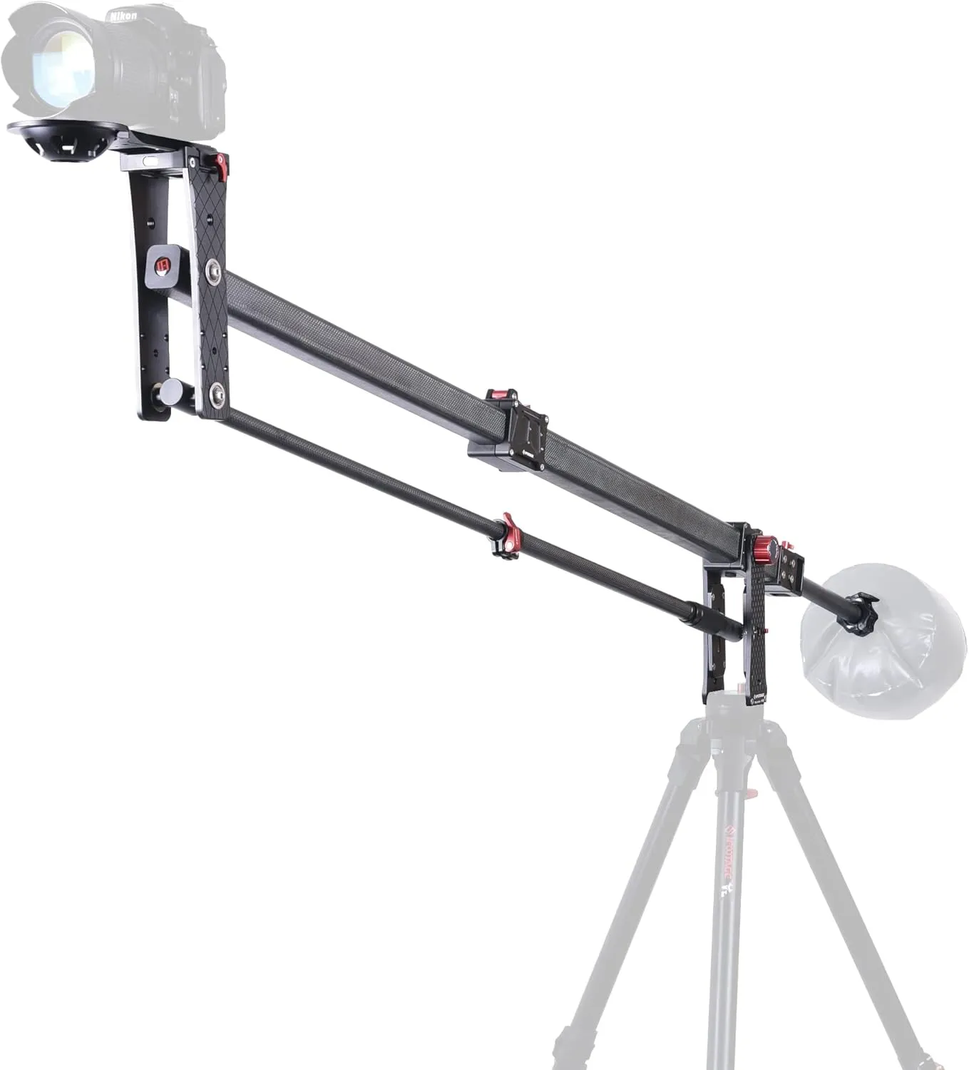 IFOOTAGE 85 inches Carbon Fiber Camera Mini Jib Crane M1 III (Hold up to 33lbs) Foldable and Extendable Jib Arm with 1/4 & 3/8 inch Quick Release Plate