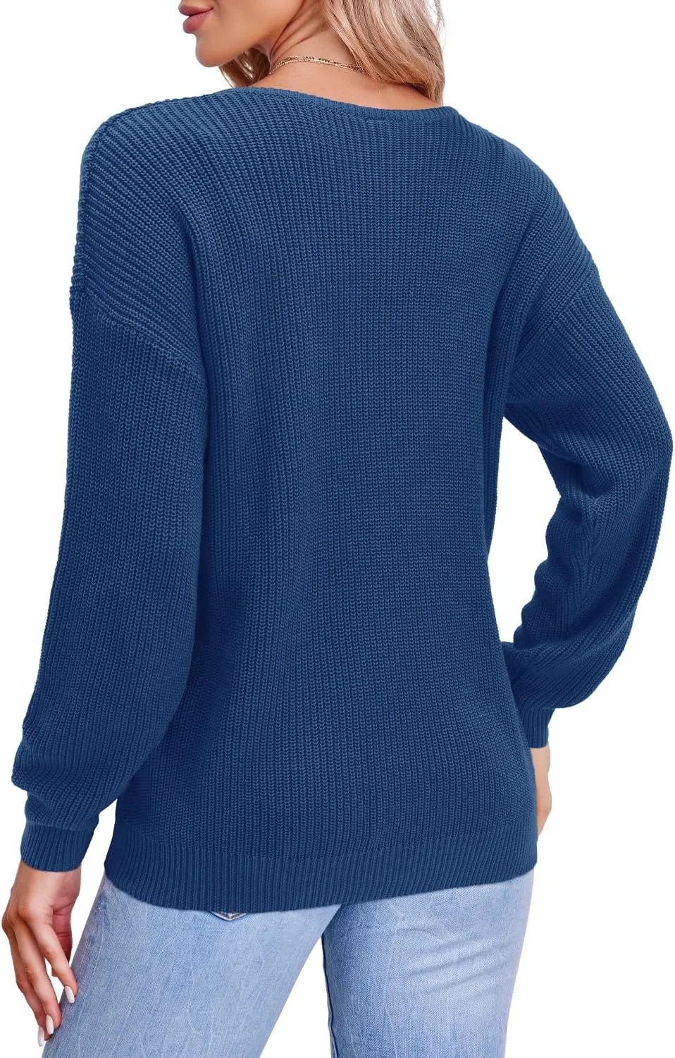II ININ Women's Fall Sweater 2024 Long Sleeve Tops Fashion Outfits Trendy Casual V Neck Oversized Pullover Sweaters