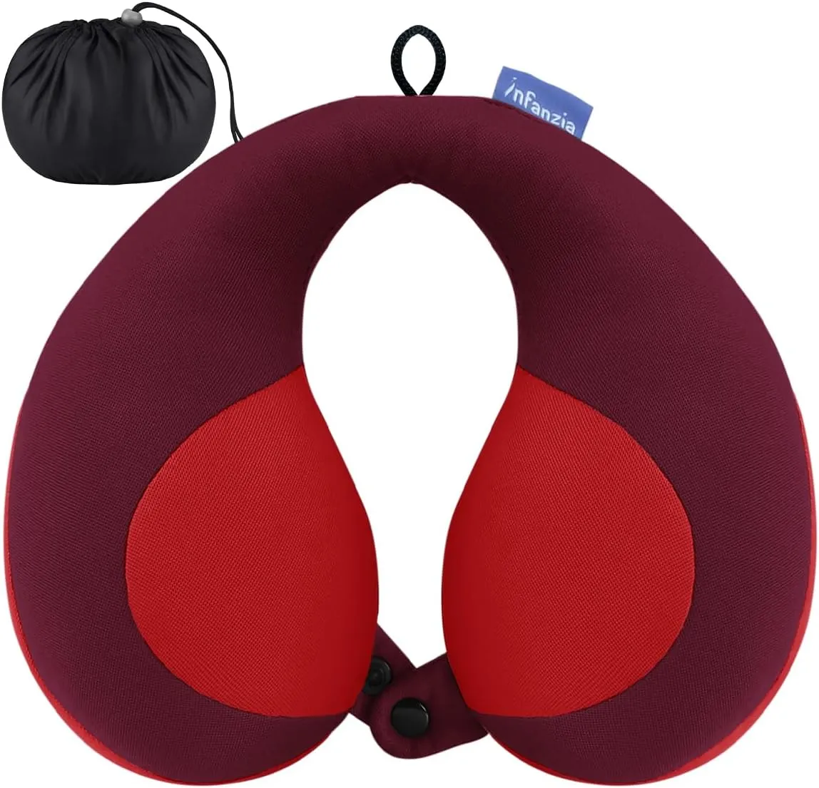 INFANZIA Kids Chin Supporting Travel Neck Pillow, Helps Support Head and Neck, Comfortably Designed for Head, Neck, and Chin Support - Gifts for Toddler/Child/Kids, Red
