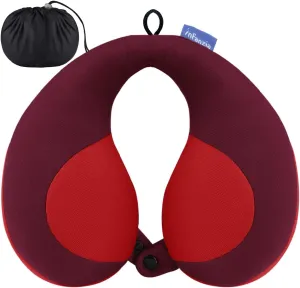 INFANZIA Kids Chin Supporting Travel Neck Pillow, Helps Support Head and Neck, Comfortably Designed for Head, Neck, and Chin Support - Gifts for Toddler/Child/Kids, Red