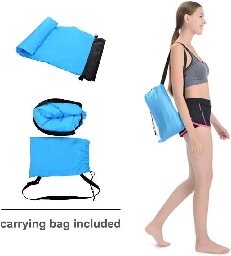 Inflatable Lounger Air Chair Sofa Bed Sleeping Bag Couch for Beach Camping Lake Garden (Blue-2)