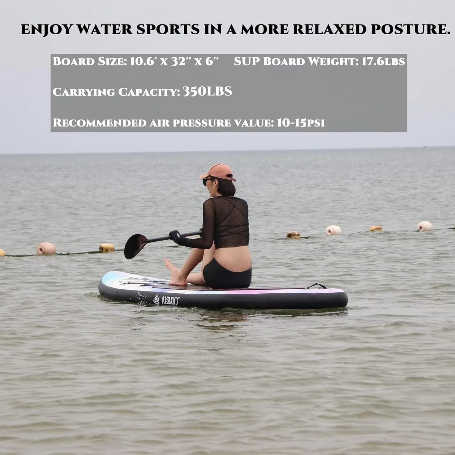 Inflatable Paddle Board for Adult, Paddle Board for All Skill Levels, Wide SUP Board with Primium Accessories Include SUP Carry Bag, Hand Pump, 10L Waterproof Bag and Adj Paddle