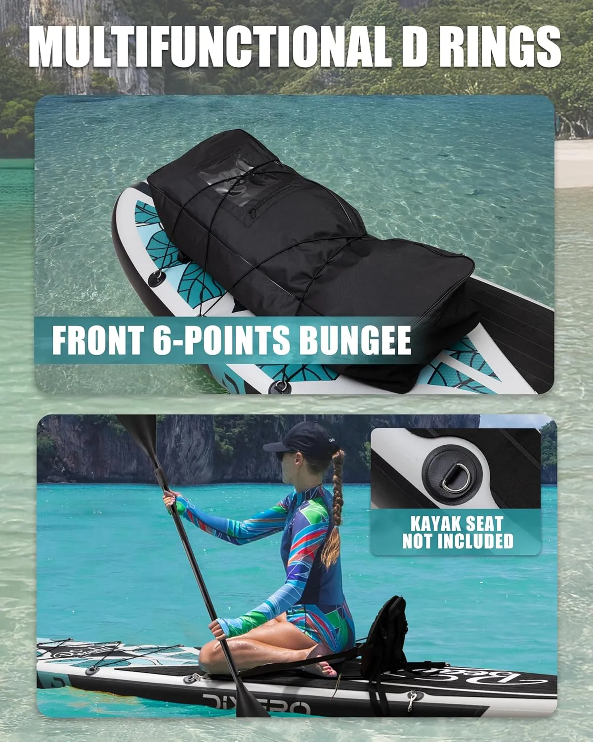 Inflatable Stand Up Paddle Board 11'*33", Extra Wide Paddle Boards for Adults, SUP with Premium Accessories, Adjustable Paddle, Hand Pump, Bottom Fin, Leash Waterproof Phone Bag