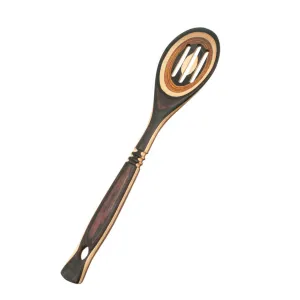 Island Bamboo 12" Pakka Wood Slotted Spoon Natural