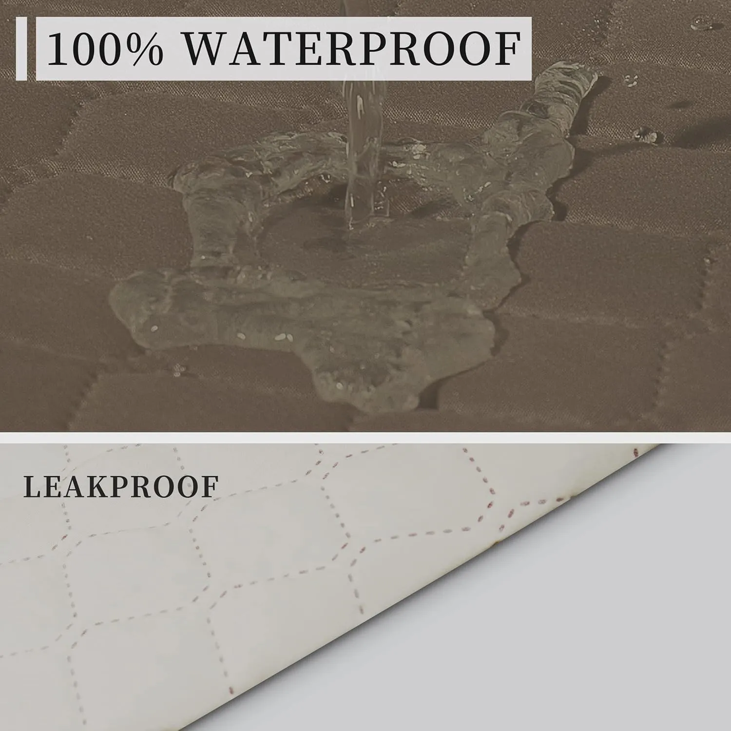 ISSUNTEX Double Protection 100% Waterproof Sofa Covers for Living Room, Couch Covers for 3 Cushion Couch Sofa, Reversible Furniture Protector Sofa Cover for Dogs, Pets, Kids (Sofa, Camel/Ivory)