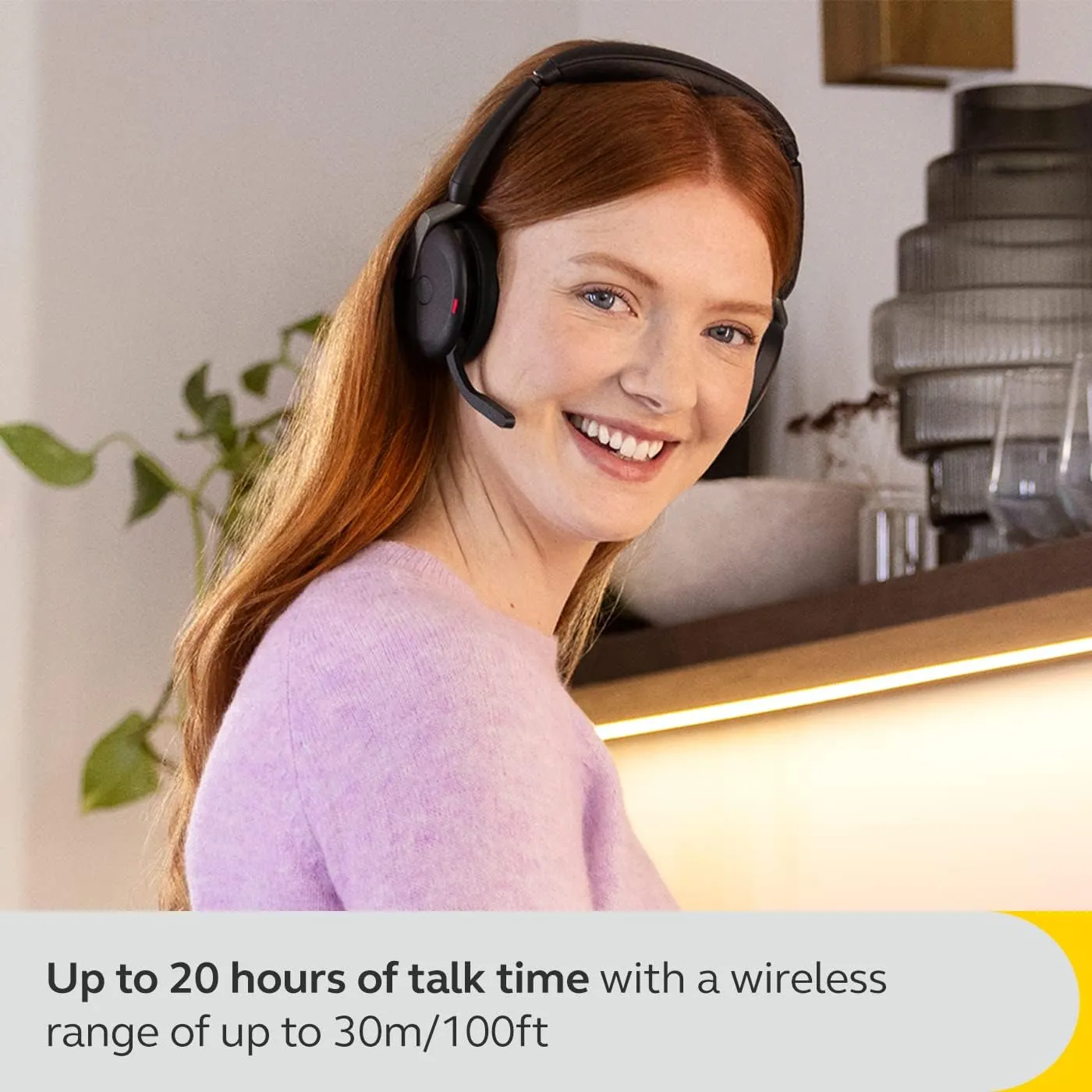 Jabra Evolve2 65 Flex Stereo Headset with Bluetooth, Wireless Charging Pad - Noise-Cancelling ClearVoice Technology & Hybrid Active Noise Cancellation - Works with Leading UC Platforms - Black
