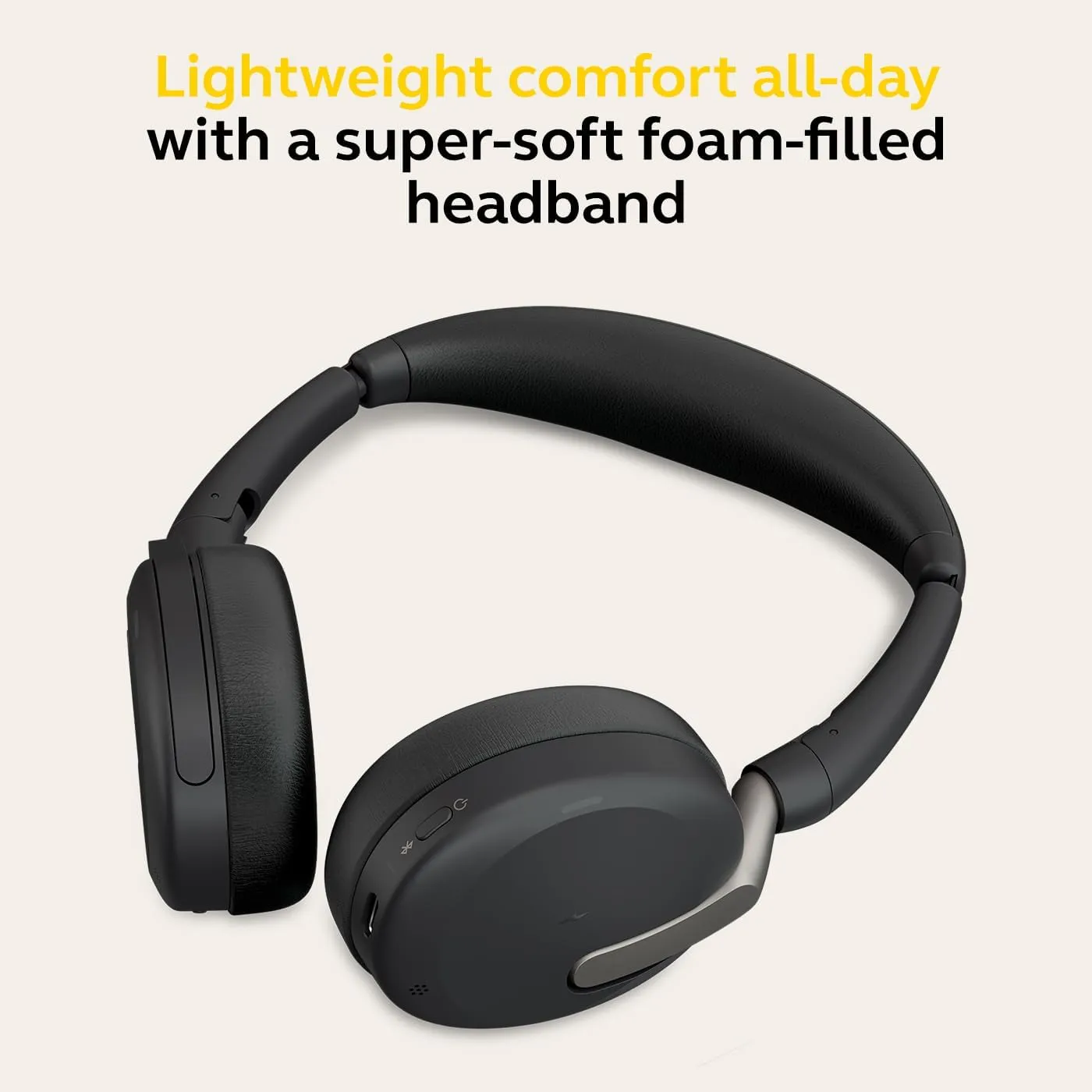 Jabra Evolve2 65 Flex Stereo Headset with Bluetooth, Wireless Charging Pad - Noise-Cancelling ClearVoice Technology & Hybrid Active Noise Cancellation - Works with Leading UC Platforms - Black