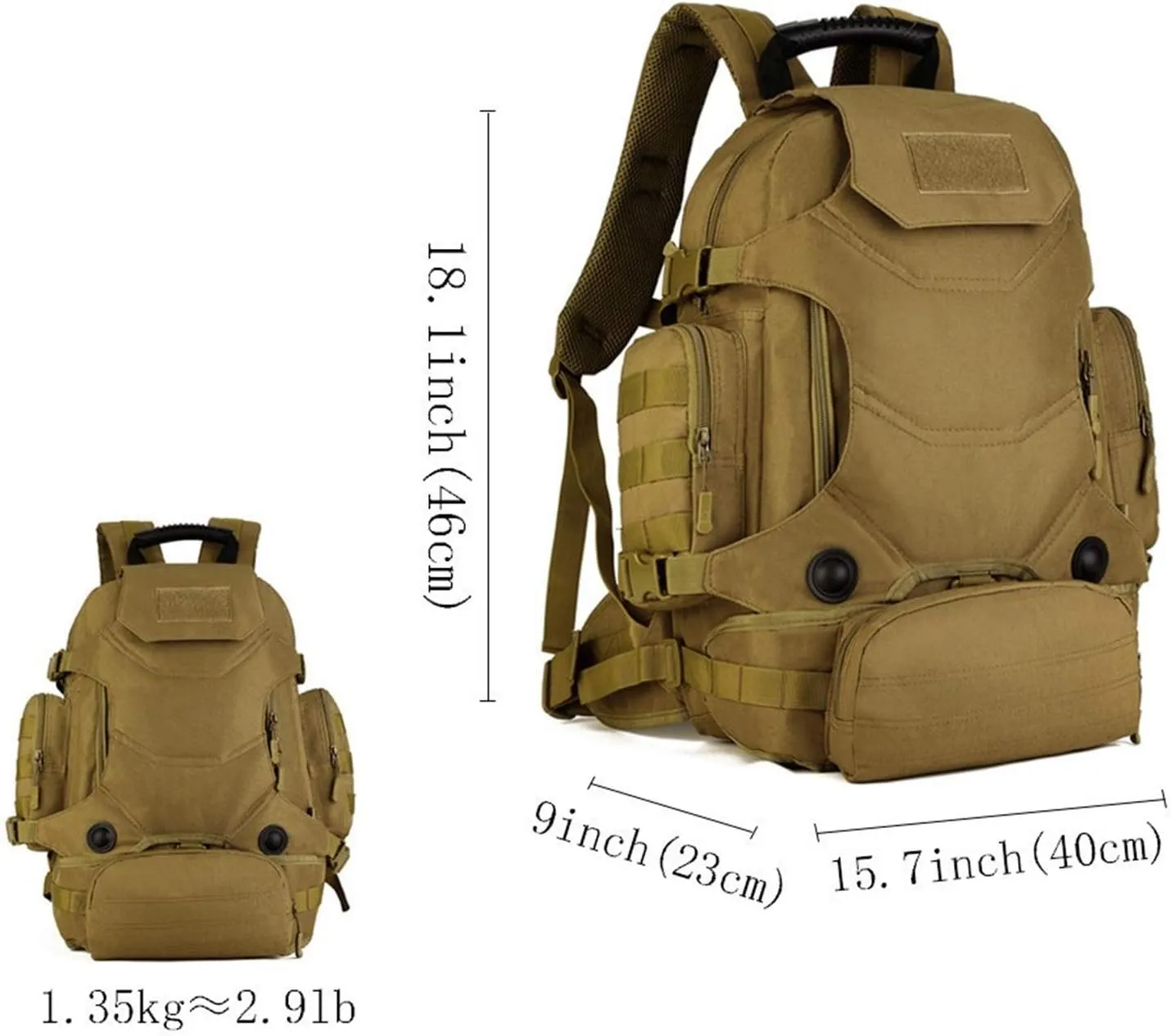 Jungle Leopard 40L Travel Rucksack Tsctical Backpack Army Molle Outdoor Sport Bag Men Camping Hiking Military (Color : S427-40L-CP)