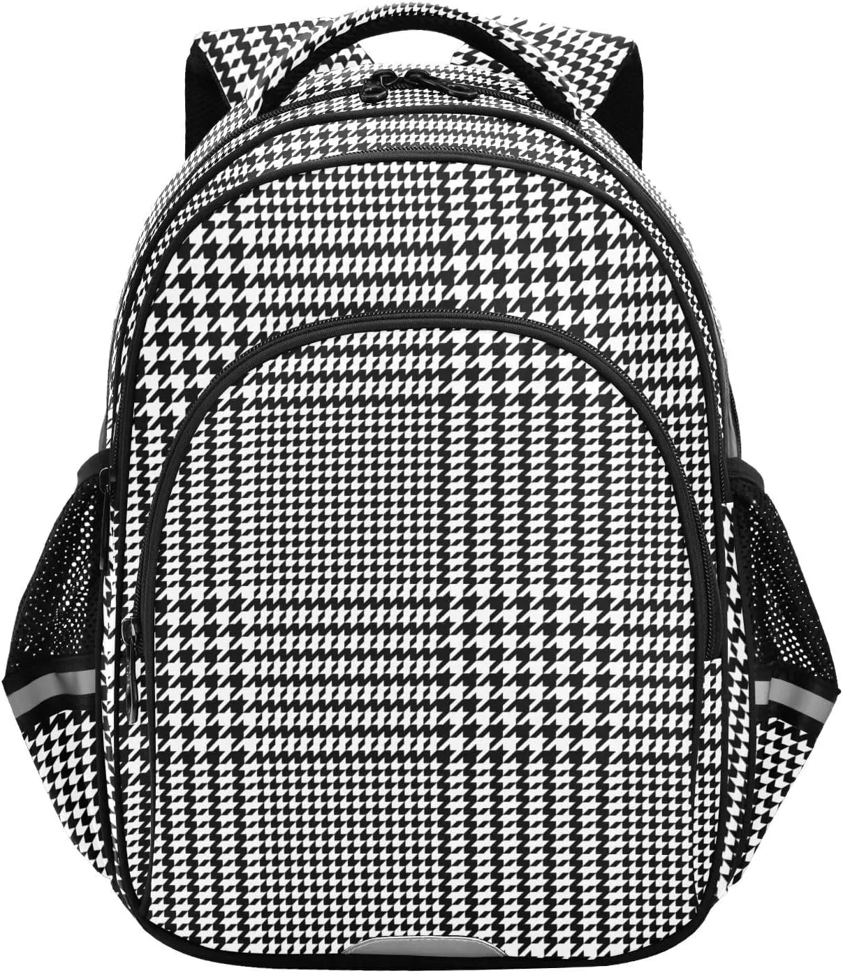 Kids Backpack School Bag for Girls Boys Glen Check Reflective Design Backpack Lightweight Water-Resistant Students Bookbag, Perfect for School,Travel,Hiking, Camping