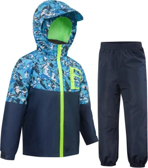 Kids Rain Suit Boys Girls Raincoat Jacket and Pants Set Lightweight Waterproof Windbreakers Rain Gear