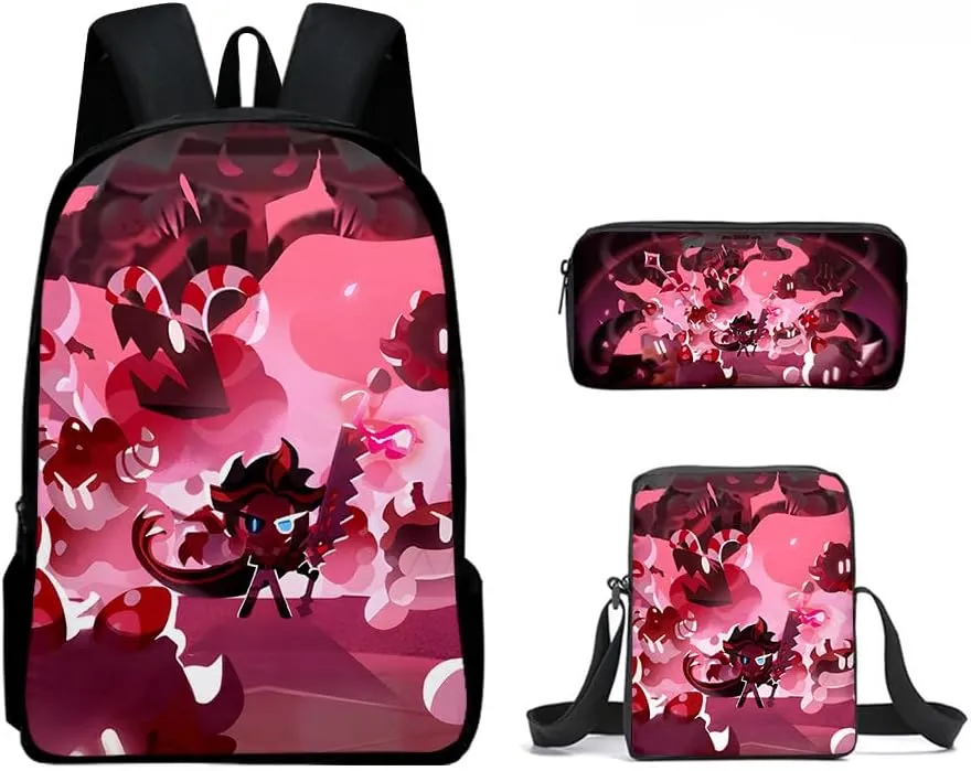 Kids Shadow Milk Cookie Backpack Shoulder Bag Pencil Case 3PCS Set -The Best Gift for Shadow Milk Cookie Fans (C20,3PCS)