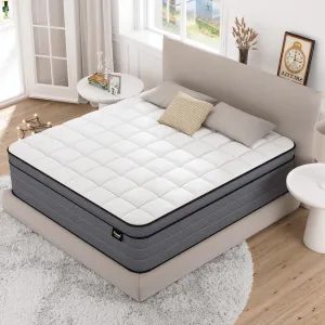 King Size Mattress 12 Inch,Firm King Mattress in a Box with Gel Memory Foam and Pocket Springs, Hybrid Mattresses Pressure Relief&Cooling Feel&Motion Isolation