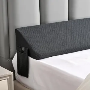 King Size Wedge Pillow for Headboard Gap Filler Nora Pillows Long Plus,Bed Gap(0-8") Between Mattress and Headboards for Dorm Sleeping Backest Home Decor RV House Accessories Hotel Must Haves Grey