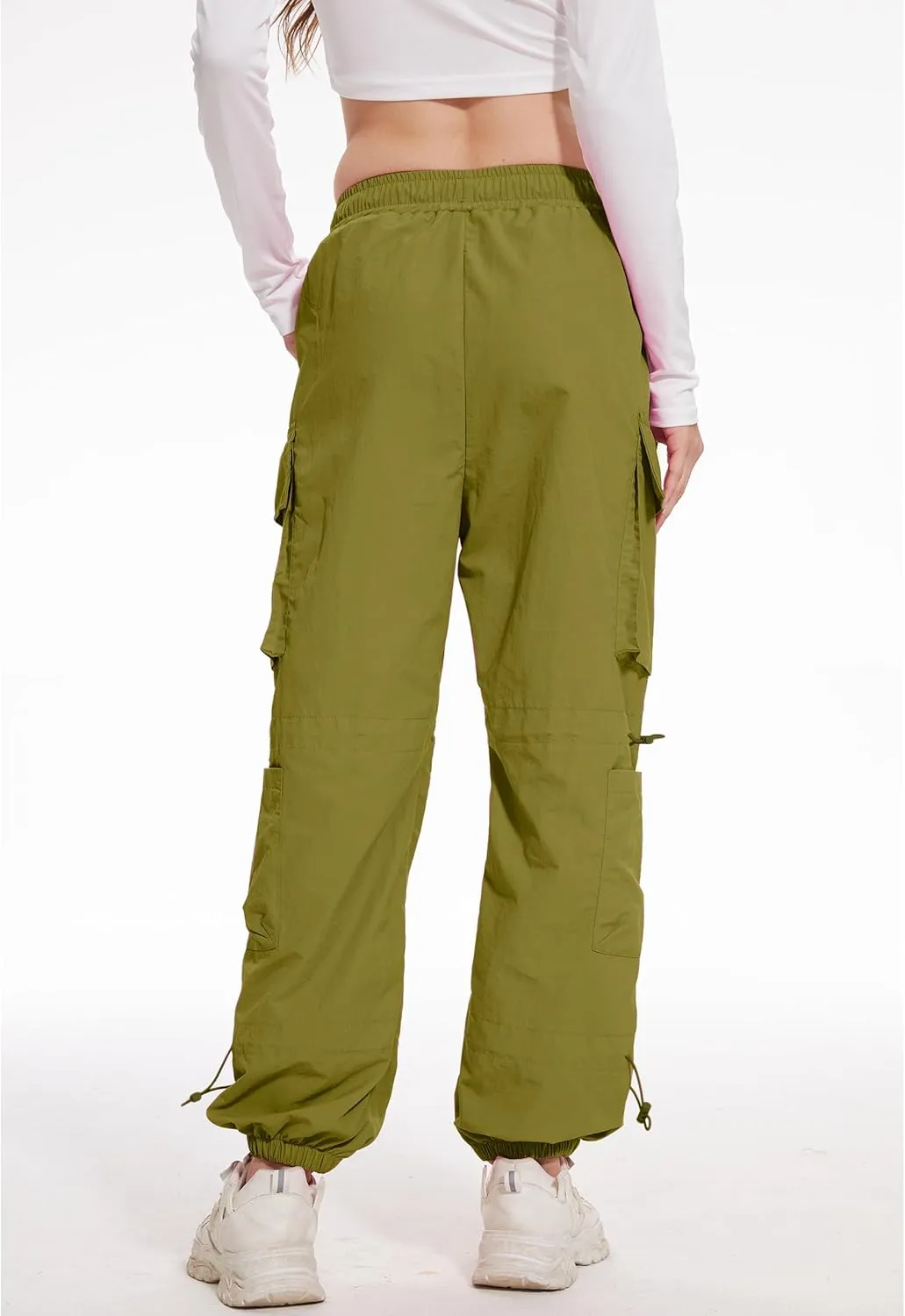 Kisswow Womens Cargo Pants Baggy Parachute Pants Women Quick Dry Joggers Waterproof Hiking Pants